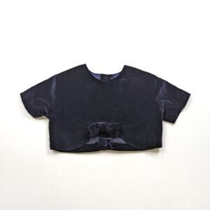 Vintage Bolero Jacket Top Girls Sz 3-4T Navy Velvet Formal Layering